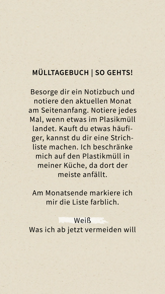 Plastikmüll Tagebuch Anleitung