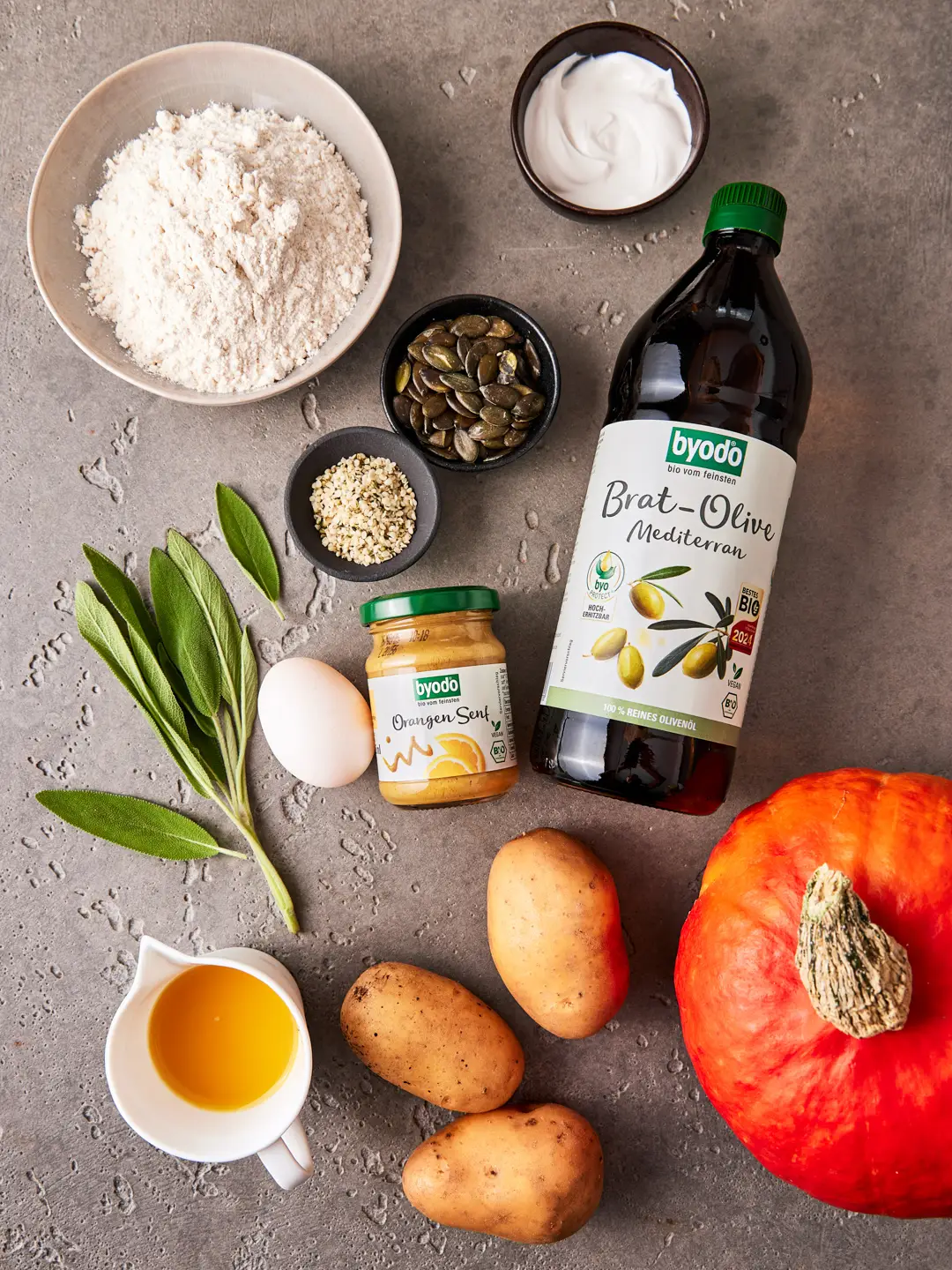 Zutaten für Kürbisgnocchi Still Life Foodfotografie nachhaltige Marken Freiburg